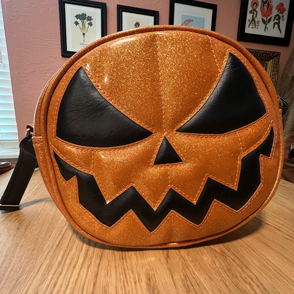 Love Pain And Stitches Lps Jack O Lantern Pumpkin Orange Glitter Bag Og Original